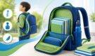 Doğru yerleştirilmiş kitaplarla ergonomik okul çantası